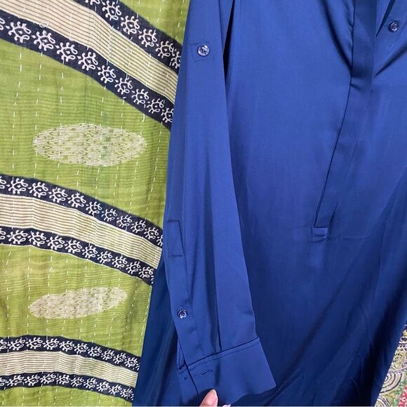 Vince Royal Blue Silk Blend Tunic Top Size 2 - Picture 4 of 15